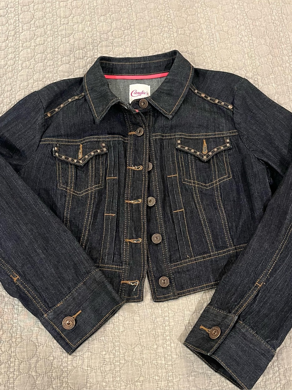 Candie's Dark Indigo Denim Jacket with Contrast Stitching